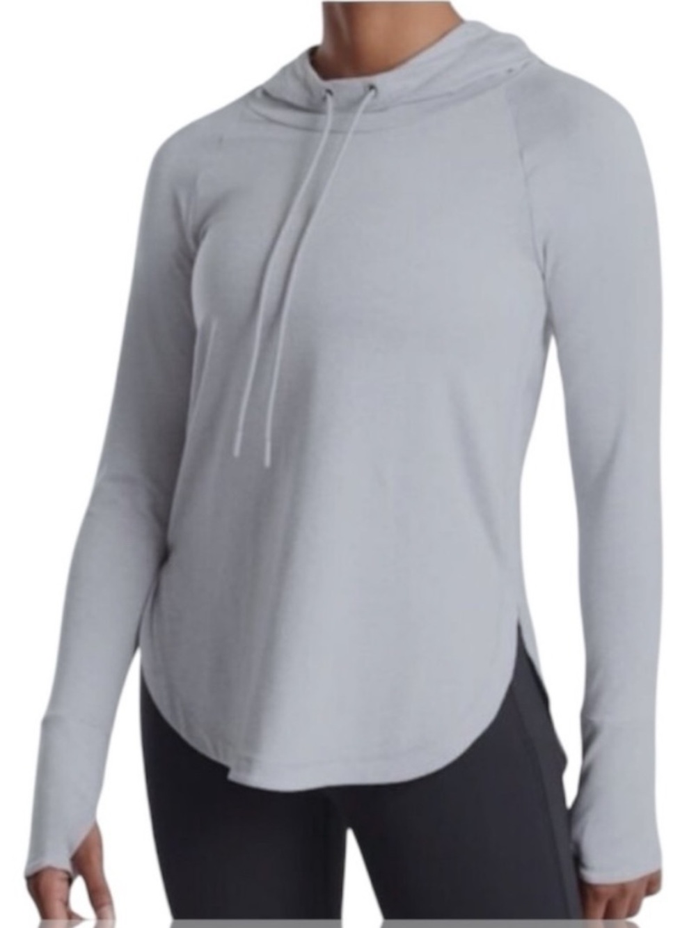 Athleta Light Gray Uptempo Pullover Hoodie Size Large Like New So Comfy